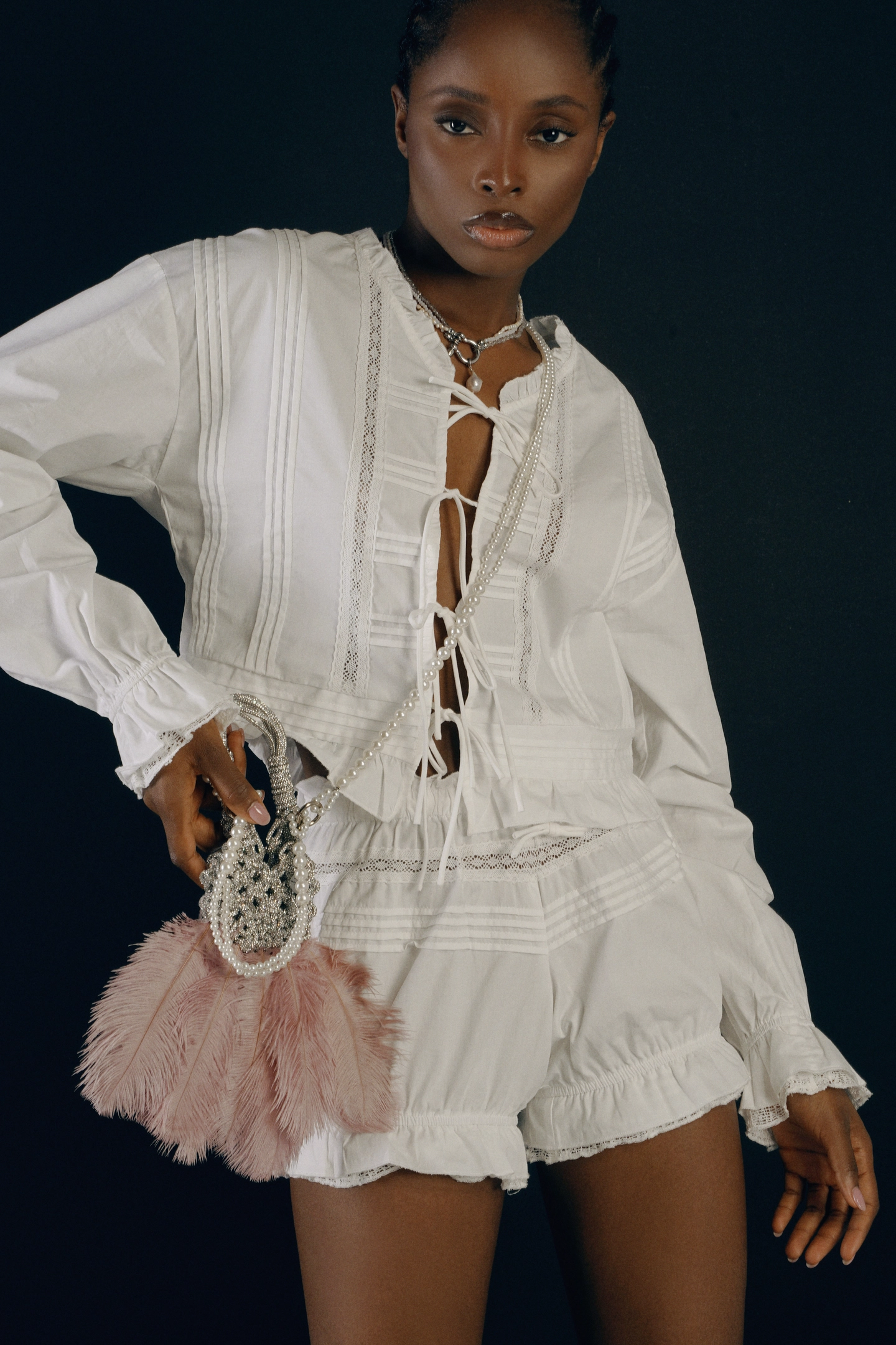 Сумка: Mini Feather (Silver/Pink)